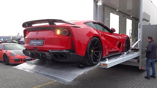 Novitec Ferrari 812 NLargo  Start Revs Sounds amp Unloading [upl. by Clem317]