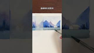 水彩使用濕畫法或乾畫法的對比 watercolor wetonwetpainting 水彩 [upl. by Thekla29]