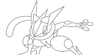 How to draw Greninja step by step for beginners from Pokemon [upl. by Mosley]