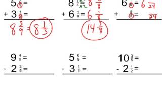 Adding amp Subtracting Mixed Numbers No Regrouping [upl. by Nylehtak]