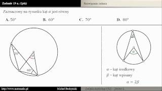 Zadanie 19a  matura z matematyki kąt wpisany i środkowy zestaw 1 [upl. by Ann]