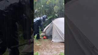 Solo Camping in Heavy Rain Super Heavy Rain ASMR shorts [upl. by Roath]