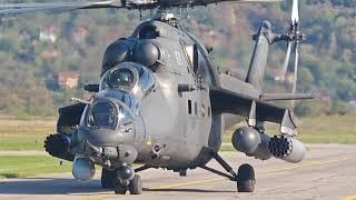 Helicopter Mi35 HB47 TAKEOFF Airshow Vršac Serbia airplane srbija aviation belgradeairport [upl. by Anselme]