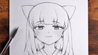 How to Draw Anime Girl  Easy Anime Drawing step by step [upl. by Zil]