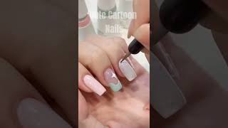 Cute cartoon nail set do you like it shorts nailart cutenail naildesigns squarenails nails [upl. by Nileuqcaj]