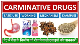 CARMINATIVE DRUGS BASIC USE MECHANISMS पेट में गैस के निर्माण को रोकने वाली दवाइयों की जानकारी [upl. by Gnilrets]