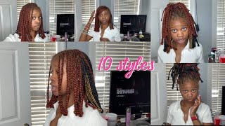 10 WAYS TO STYLE SHORT KNOTLESS BRAIDS [upl. by Ellebanna]