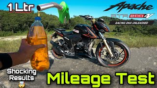 Apache RTR 200 4v BS6⚡ Urban mode  Mileage Test ⛽  Amazing Results 💥 apache rtr viral [upl. by Brezin]