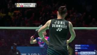 Yonex All England Open 2017  Badminton F M3WD  ChangLee vs JuhlPed [upl. by Aneekat]