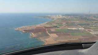 LANDING IN CYPRUS beautiful island PAPHOS airport [upl. by Aicatan727]