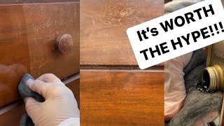 It’s WORTH THE HYPE how to refinish wood without sanding [upl. by Stanway]