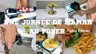 ROUTINE MÉNAGE EXPRESS🧽🧹 • FEMME AU FOYER 👨‍👩‍👦‍👦 • REPAS 🍔 •TRESSES COLLÉES •COURSES 🛒 vlog [upl. by Raffaello]