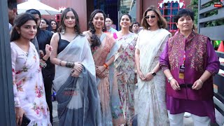 Sonali Bendre Sonalikulkarni Rupali Gangulyjannat Zubair at One Bharat Sari Walkathon [upl. by Ailesor594]