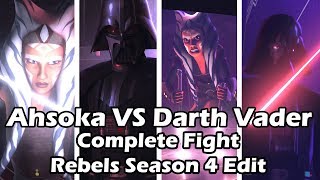 Ahsoka VS Darth Vader  COMPLETE FIGHT EDIT SW Rebels Season 4  4K [upl. by Namyl179]