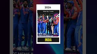 T20 World Cup Winners List from 2007 to 2024 worldcup cricket shorts shortsfeed explore viral [upl. by Sim222]