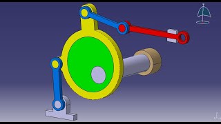 Valve motion excentrique creationassemblage et simulation CATIA V5 [upl. by Nifled4]