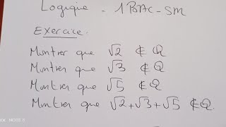 montrer que √2 √3√5 est irrationnel 🎩 logique 1bac sciences mathématiques [upl. by Kalasky965]