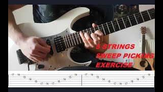 Easy Sweep Picking Guitar Lick 2 Tabs [upl. by Kenay]