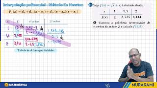 INTERPOLAÇÃO POLINOMIAL  FORMA DE NEWTON  09 [upl. by Inaboy100]