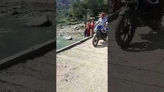 Village Wooden Bridge ♥️♥️🌺 river woodenbridge moterbikes shorts viralshorts ytshorts [upl. by Llywellyn]