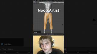 Noob vs Pro artist sewing clothes blendertutorial blender blendercommunity blender3d b3d [upl. by Tumer]