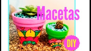 Manualidades Decoración de Macetas  Materos Pintados [upl. by Cohe797]