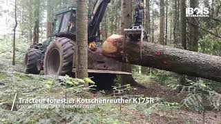 Tracteur forestier Kotschenreuther K175R  polyvalent et compact avec grue et doubletreuil [upl. by Yarrum]