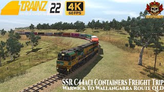 Trainz Railroad Simulator 2022  SSR C44aci Containers Freight Service In Rural Queensland Australia [upl. by Aicnelav42]