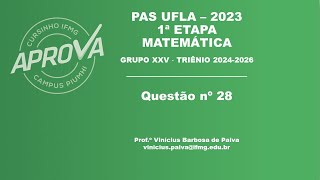 Questão 28  PAS UFLA 2023  1ª Etapa [upl. by Gayle315]