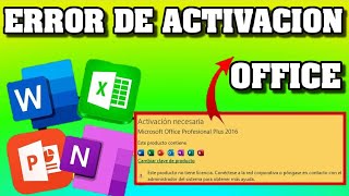 COMO SOLUCIONAR ERROR DE ACTIVACION DE MICROSOFT OFFICE 2024✅ ACTIVAR OFFICE 2024 [upl. by Ahtikal339]