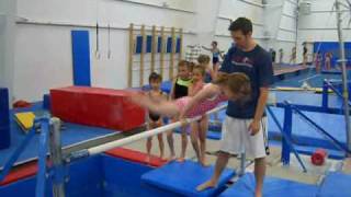 7 year old giant on bars with no spot or straps [upl. by Emmery]