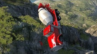 Concrete Mixer Trucks vs Hill Crash  BeamNGDrivr37 [upl. by Losiram61]