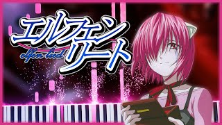 Elfen Lied  Lilium  Piano Tutorial Midi Novice [upl. by Monjo]