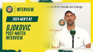 Djokovic Round 2 postmatch interview  RolandGarros 2024 [upl. by Rooke]