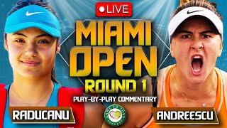 RADUCANU vs ANDREESCU  Miami Open 2023  LIVE Tennis PlaybyPlay Stream [upl. by Eyanaj]