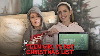 Teen Girl vs Boy Christmas List [upl. by Anesusa]