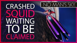 Free S Class Ship  Beautiful Red amp Purple Squid Exotic Crashed Ship  No Mans Sky Origins Update [upl. by Baxie]