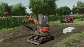 CANALISATION Poses de tuyaux VRD  Travaux publics  Farming Simulator 22 [upl. by Karissa590]