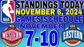 nba standings today November 6 2024  games schedule this week November 710 2024 [upl. by Codding117]