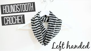 LEFT HANDED CROCHET Houndstooth stitch  Bella Coco [upl. by Haskel85]