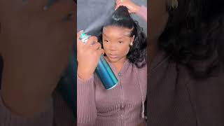 How to do a Sleek Half up Half down style on a Wig  Full Vid on my Channel hairstyle wigtutorial [upl. by Weaks928]