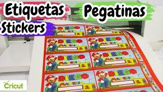 ETIQUETAS ESCOLARES EN TABLOIDE CON PLOTTER DE CORTE CRICUT STICKERS EN DESIGN SPACE FACIL RAPIDO [upl. by Giorgi248]