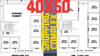 40 x 50 SHOPPING COMPLEX DESIGN  40X50 COMMERCIAL PLAN  40by50  4050  CivilengineerManoranjankumar [upl. by Towny]