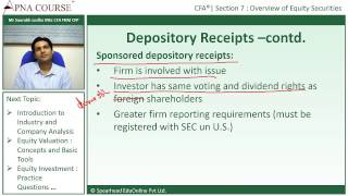 Chartered Financial Analyst  What are Depository Receipts [upl. by Maleeny]