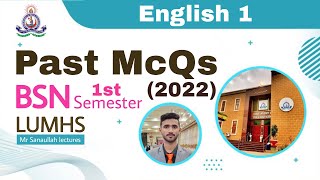 English 1  BSN 1st Semester  Past McQs LUMHS University Jamshoro [upl. by Bardo715]