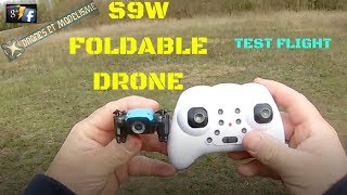 S9W FOLDABLE MINI DRONE BROADREAM RCMOMENTTEST FLIGHT [upl. by Naivatco]