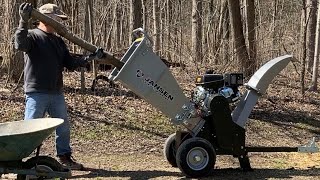 Jansen GTS2000 BEAST Pro Wood Chipper  THE BEAST Chipping Large Logs firewood jansen [upl. by Ayhdnas134]