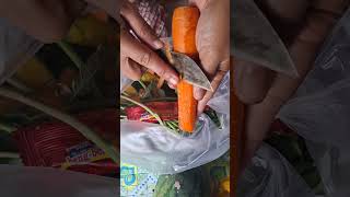 Peeling carrots to make a delicious dish wortel carrot vegetables vegetableshorts food cooking [upl. by Abijah23]