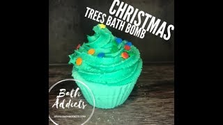 Christmas Tree Bath Bomb and Sugar Free Bubble Frosting Tutorial [upl. by Afital664]