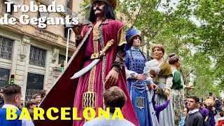 Trobada Nacional de Gegants 2024 Barcelona 600 Years Giants Parade at Sant Pere [upl. by Vernice360]